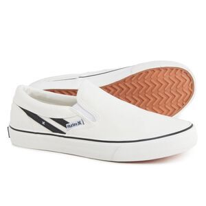 Hurley Kenji Slip On Sneakers Shoes White/Black US Youth Size 4